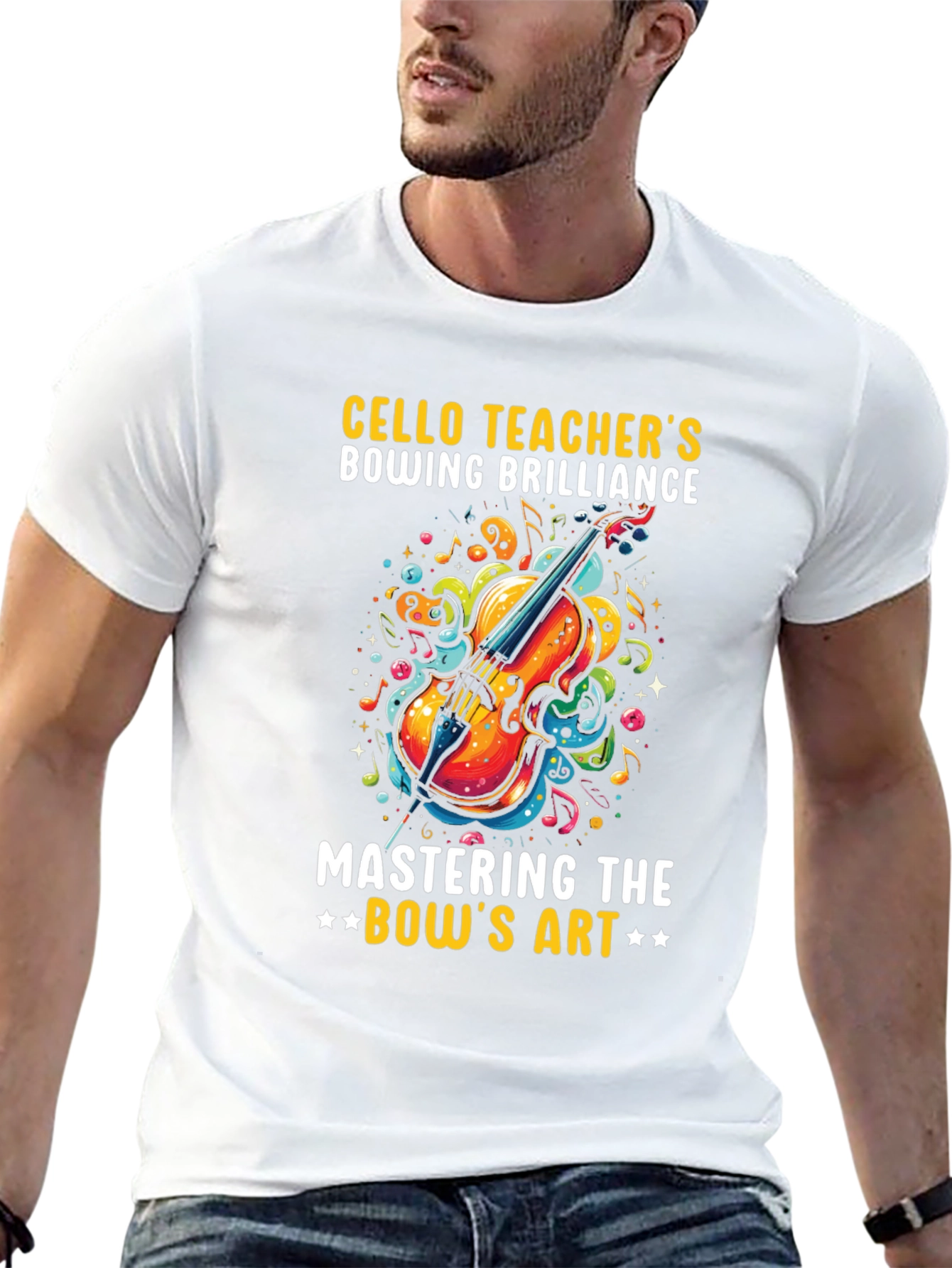 Cello Teacher Bowing Brilliance Graphic Tee
