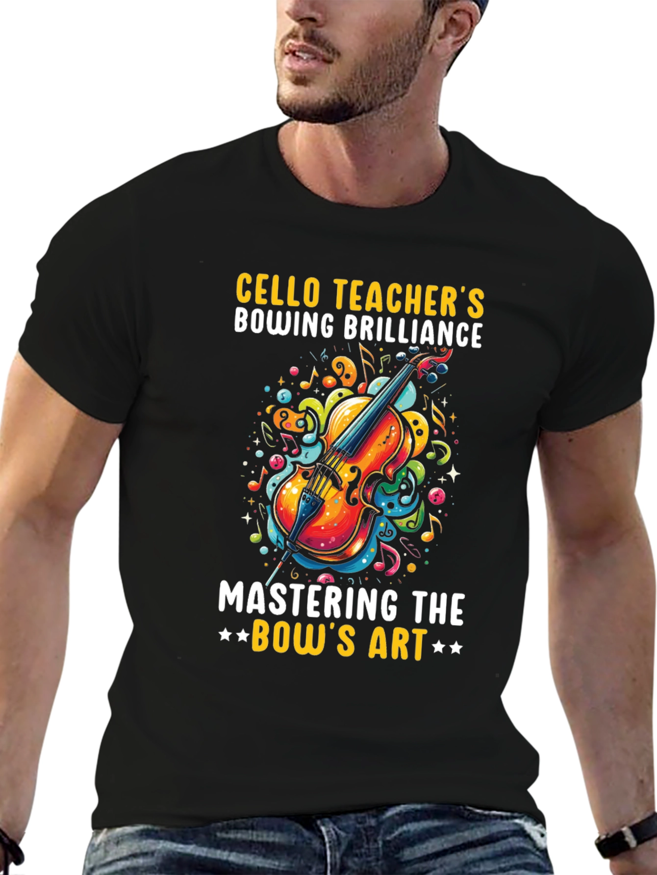 Cello Teacher Bowing Brilliance Graphic Tee