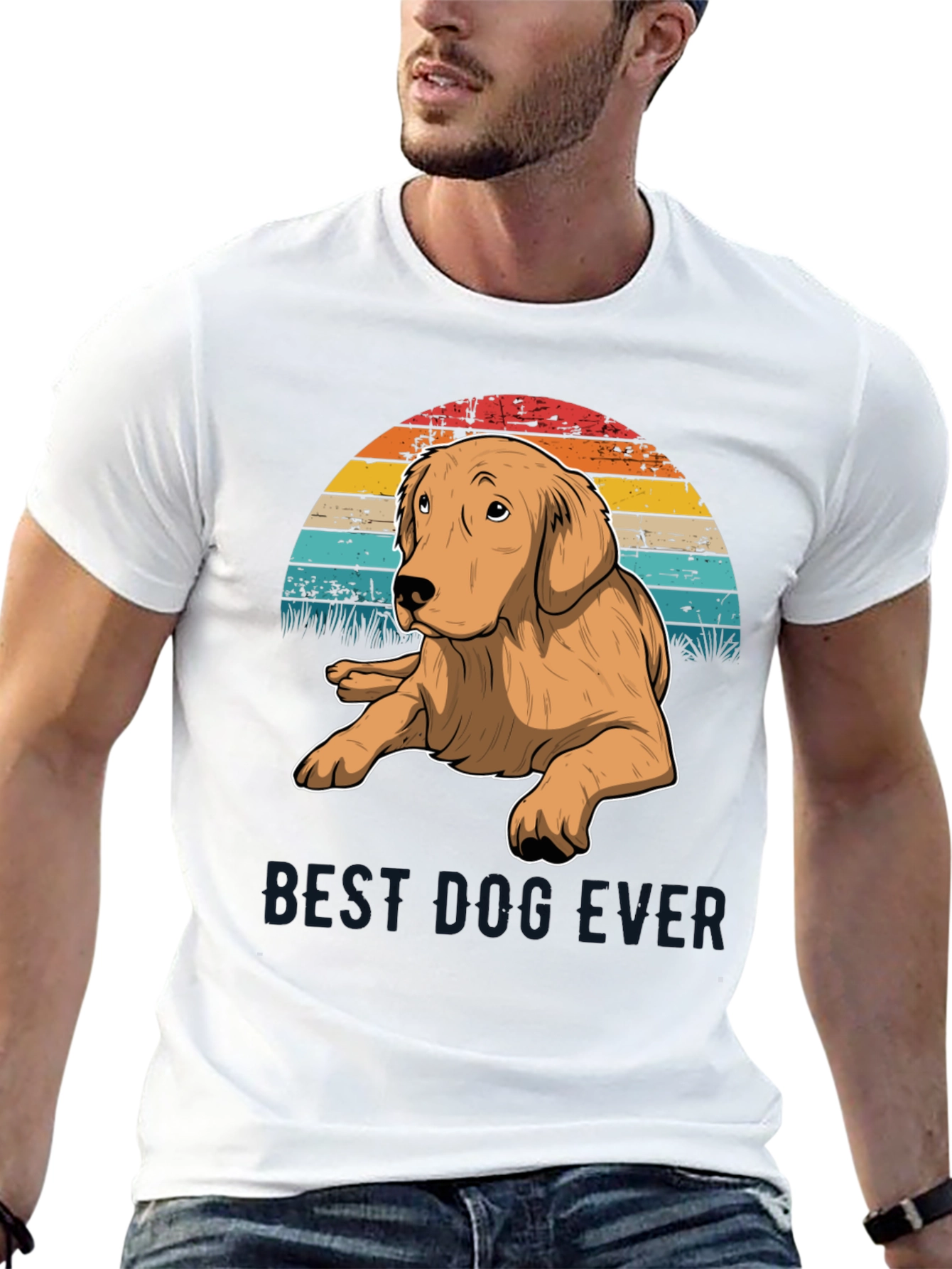 Best Dog Ever Golden Retriever T-Shirt – Retro Dog Lover Tee