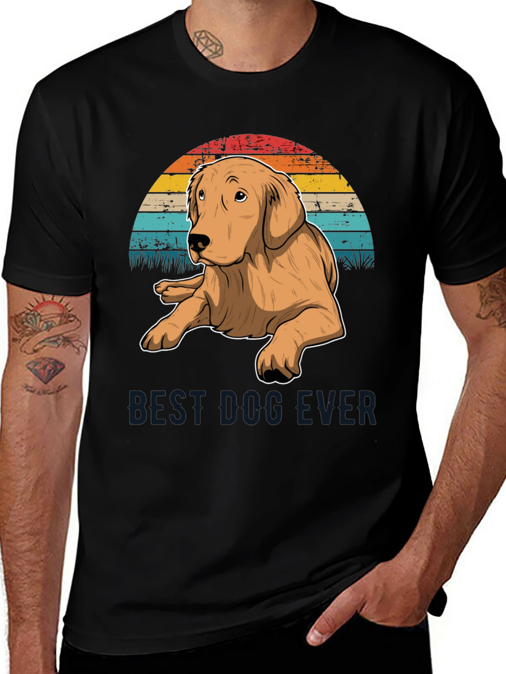 Best Dog Ever Golden Retriever T-Shirt – Retro Dog Lover Tee
