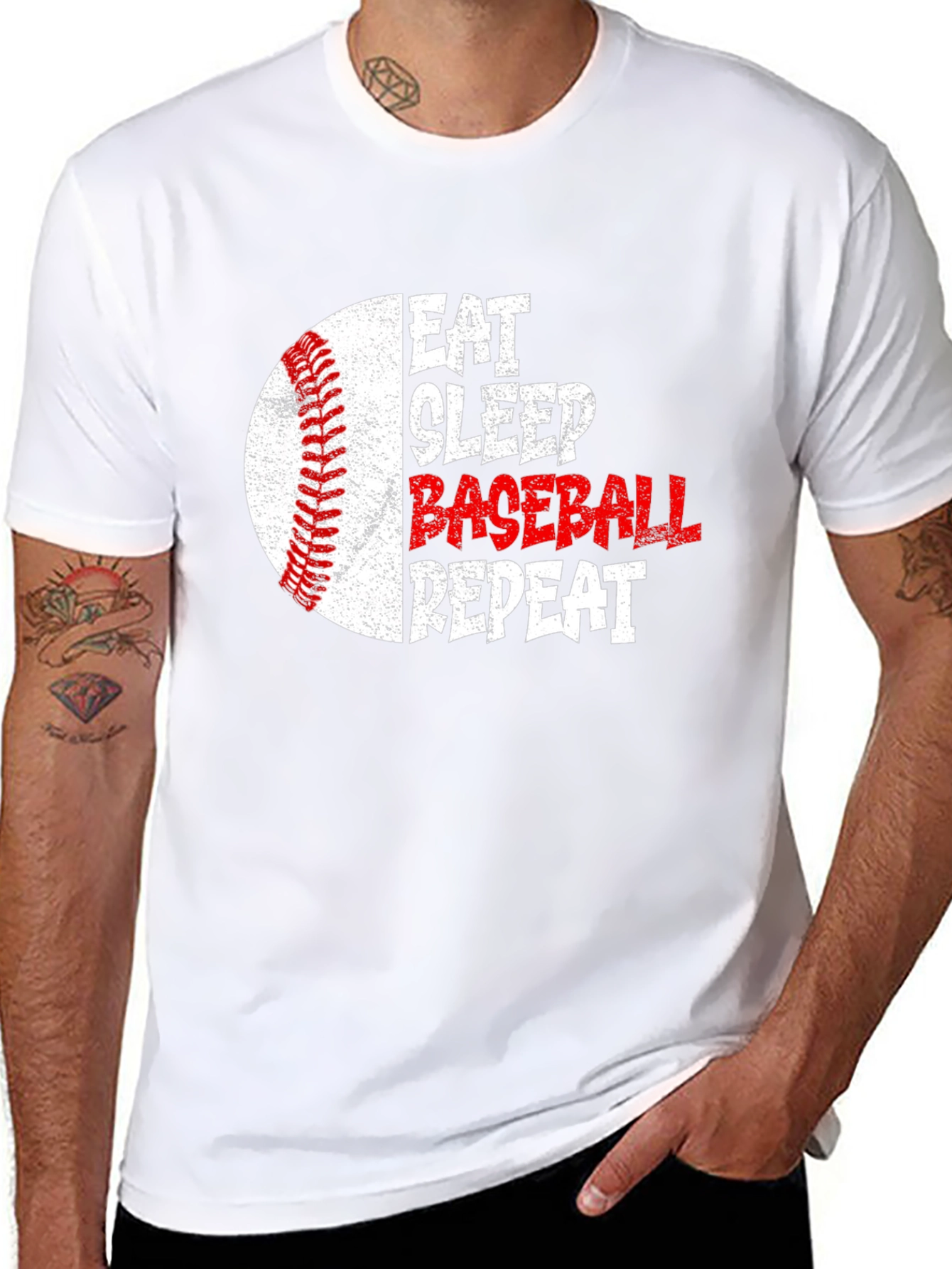Eat Sleep Baseball Repeat Graphic Tee