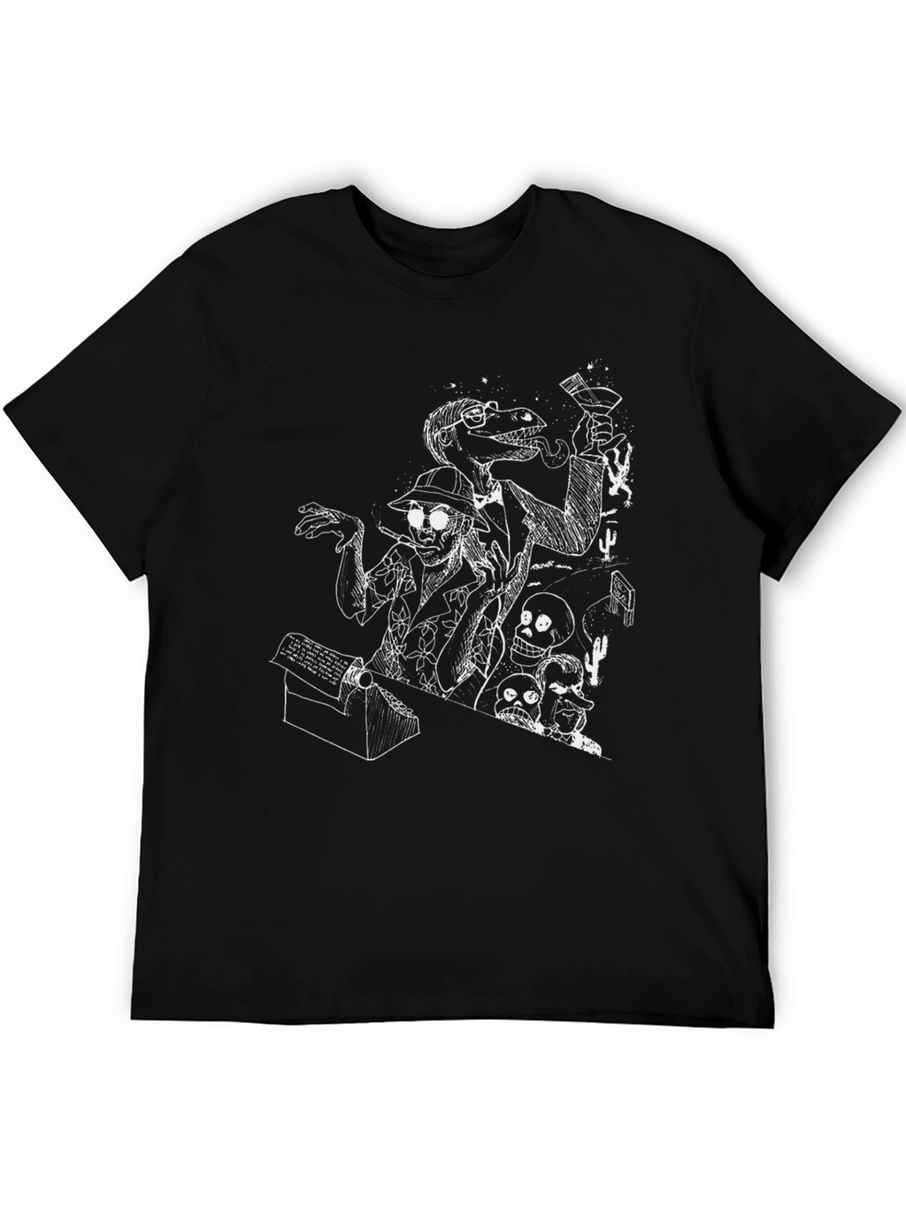 Edgy Black T-Shirt with Unique Graphic Print