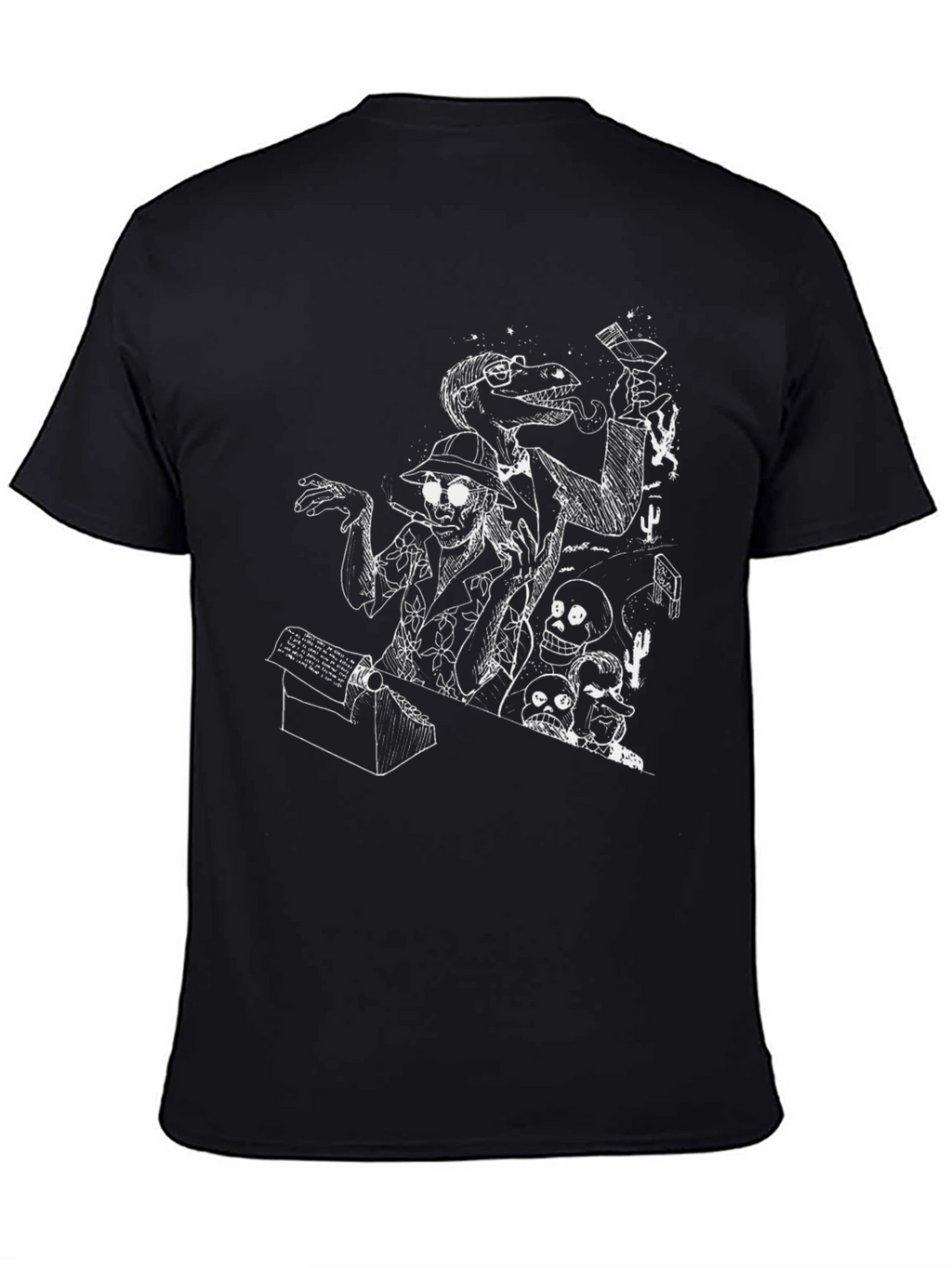 Edgy Black T-Shirt with Unique Graphic Print