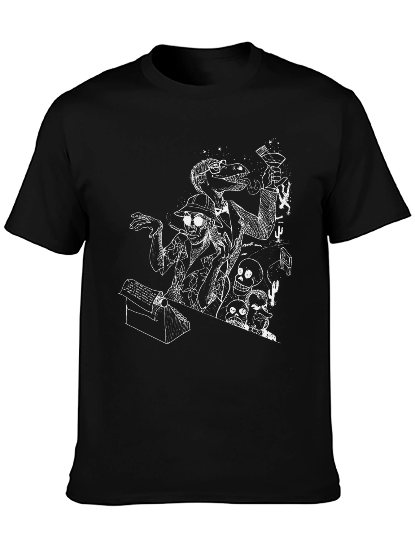 Edgy Black T-Shirt with Unique Graphic Print