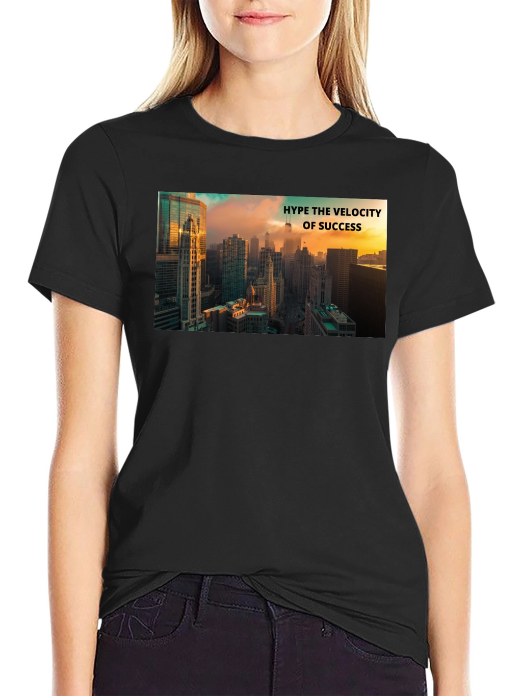 Success Velocity Cityscape Black T-Shirt