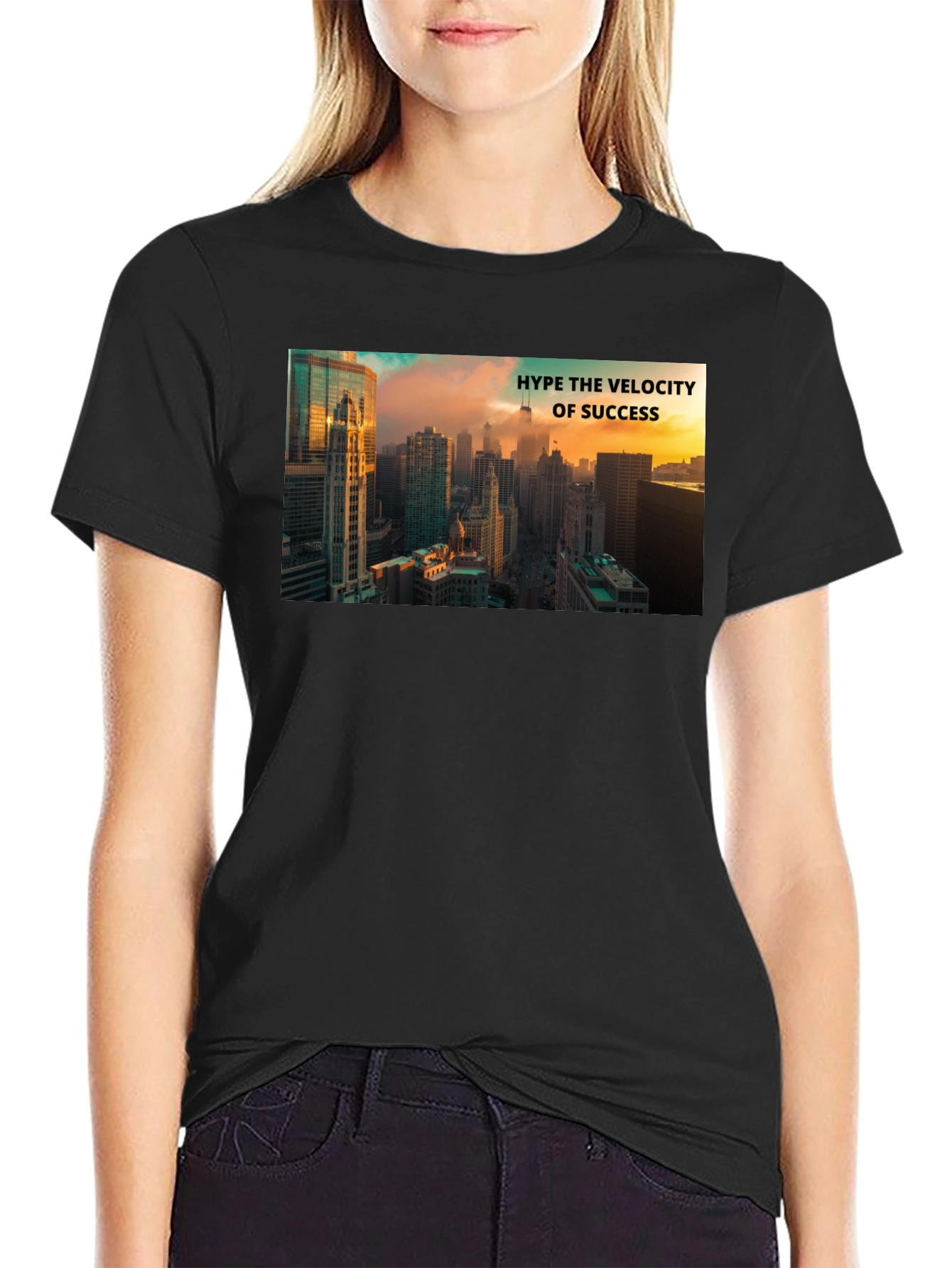 Success Velocity Cityscape Black T-Shirt