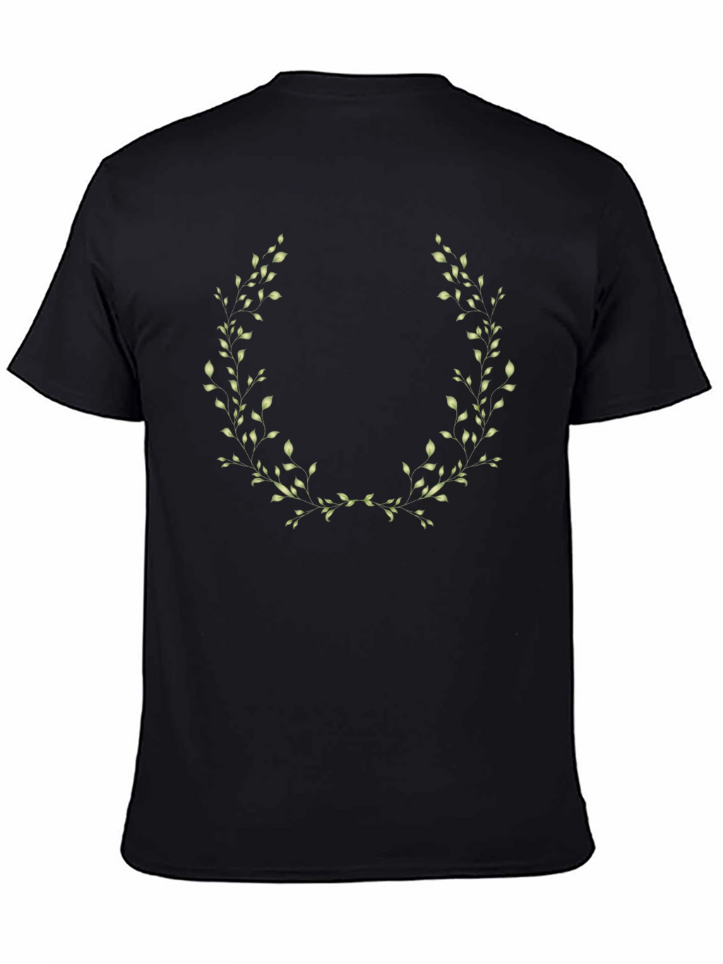 Leaf Wreath Graphic Black T-Shirt