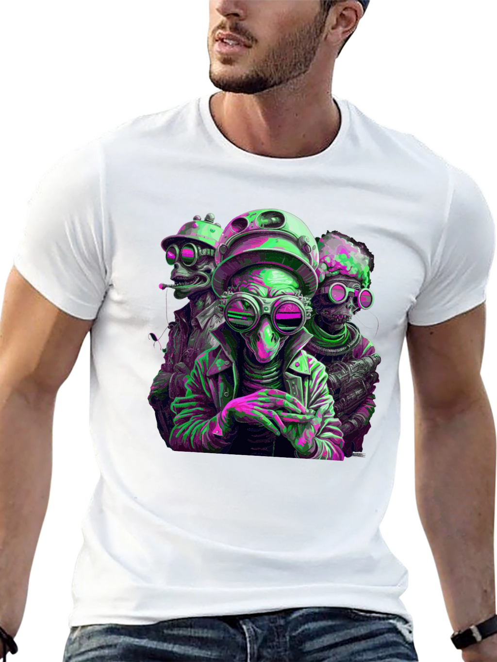 Steampunk Alien T-Shirt - Retro Sci-Fi Design
