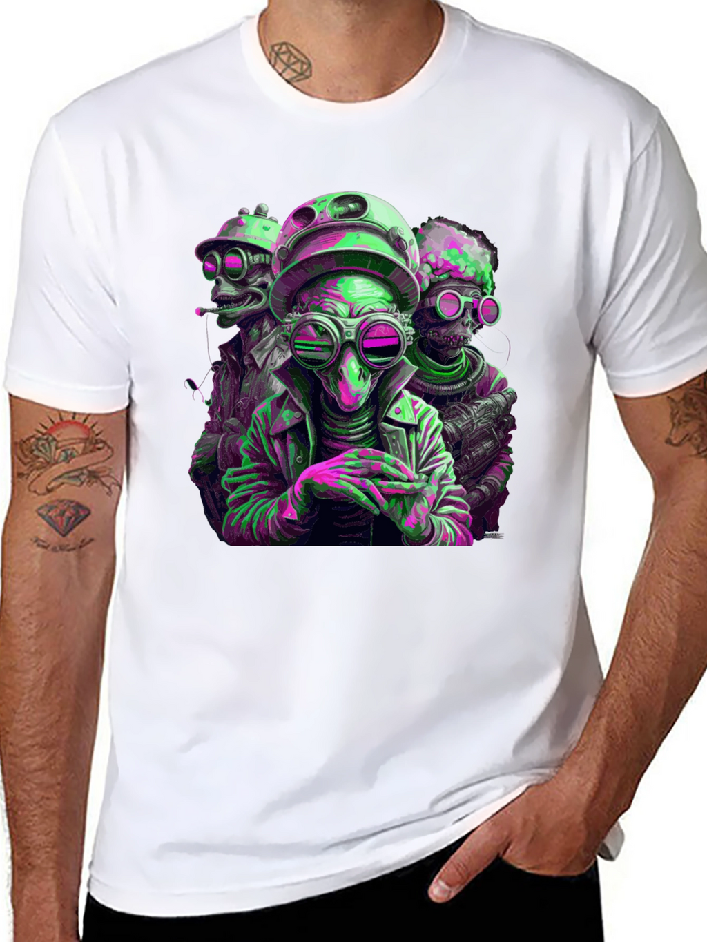 Steampunk Alien T-Shirt - Retro Sci-Fi Design