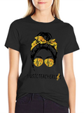 Music Teacher Messy Bun T-Shirt