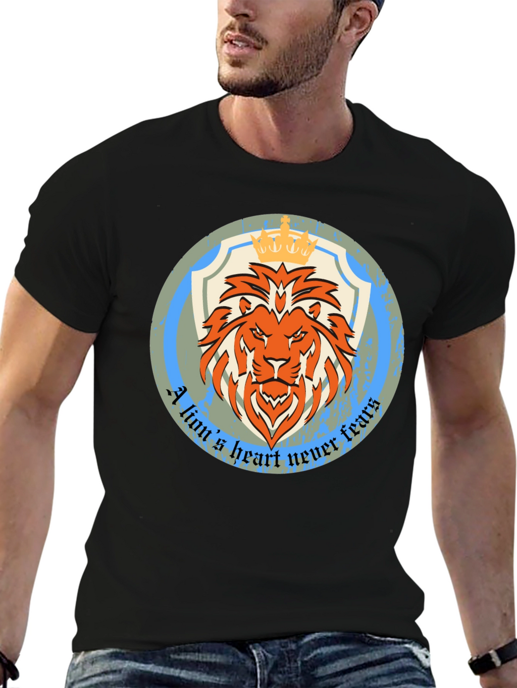 Lion Heart Graphic Tee - Never Fears