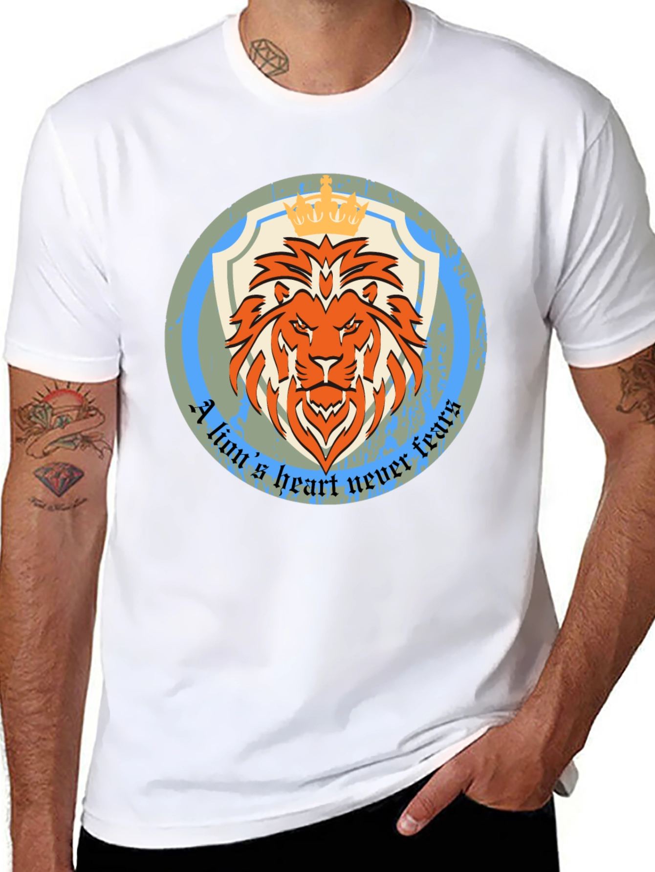 Lion Heart Graphic Tee - Never Fears