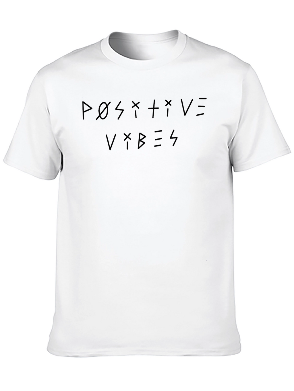 Positive Vibes Graphic T-Shirt - Black Crew Neck Tee
