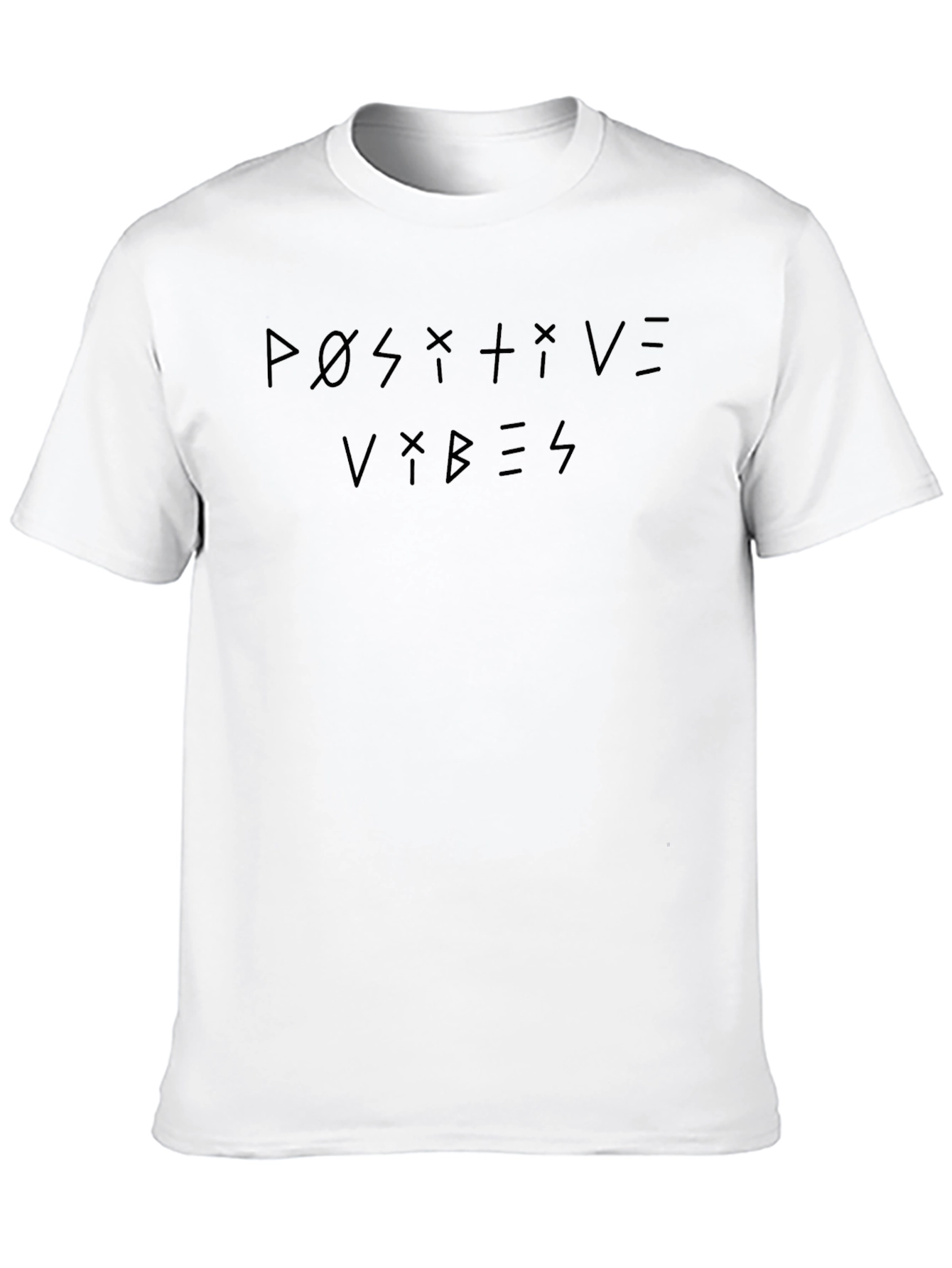 Positive Vibes Graphic T-Shirt - Black Crew Neck Tee