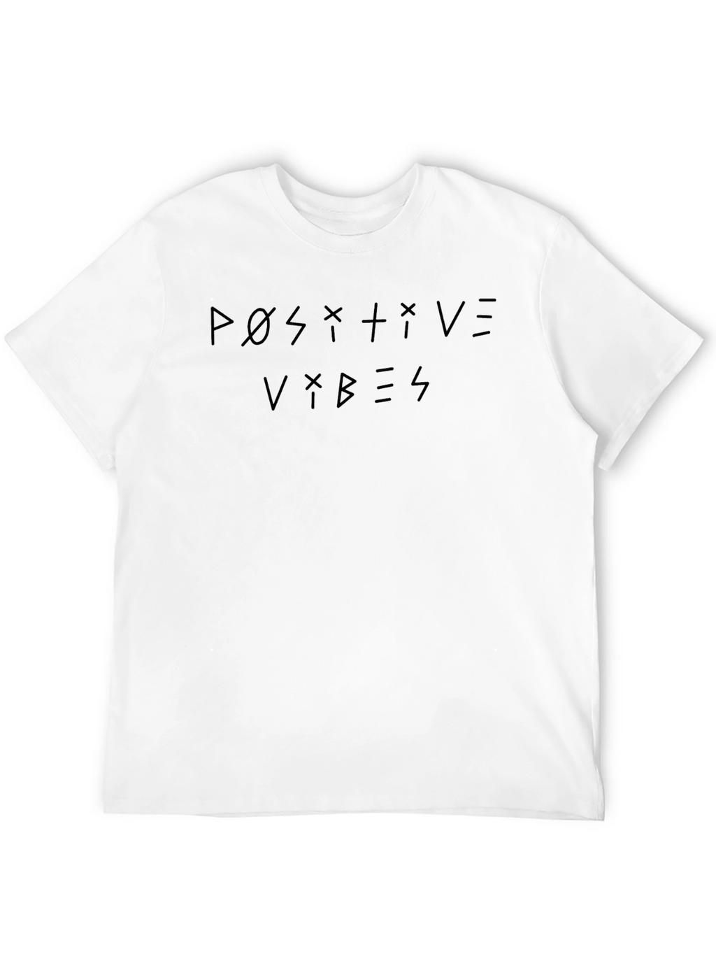 Positive Vibes Graphic T-Shirt - Black Crew Neck Tee