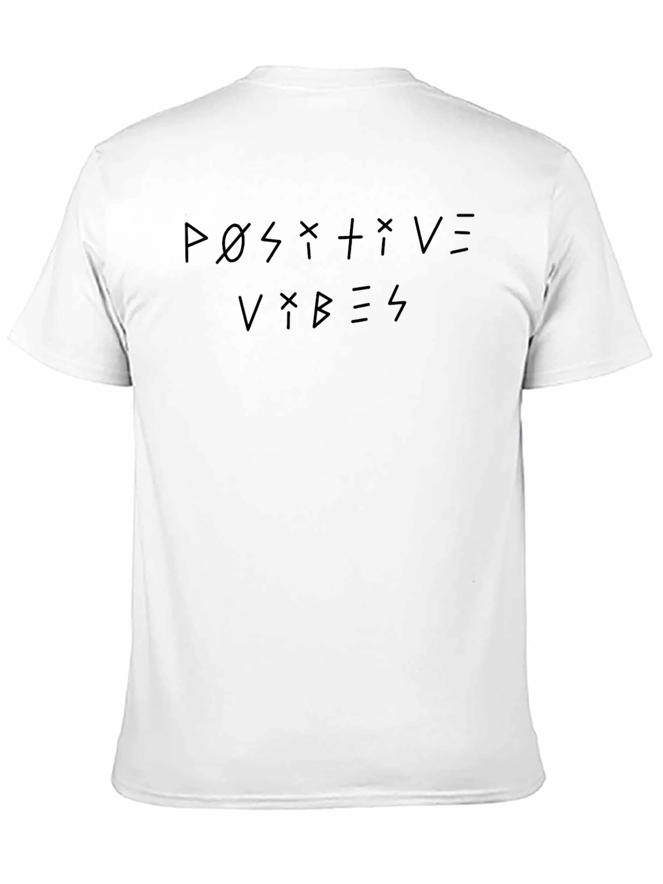 Positive Vibes Graphic T-Shirt - Black Crew Neck Tee