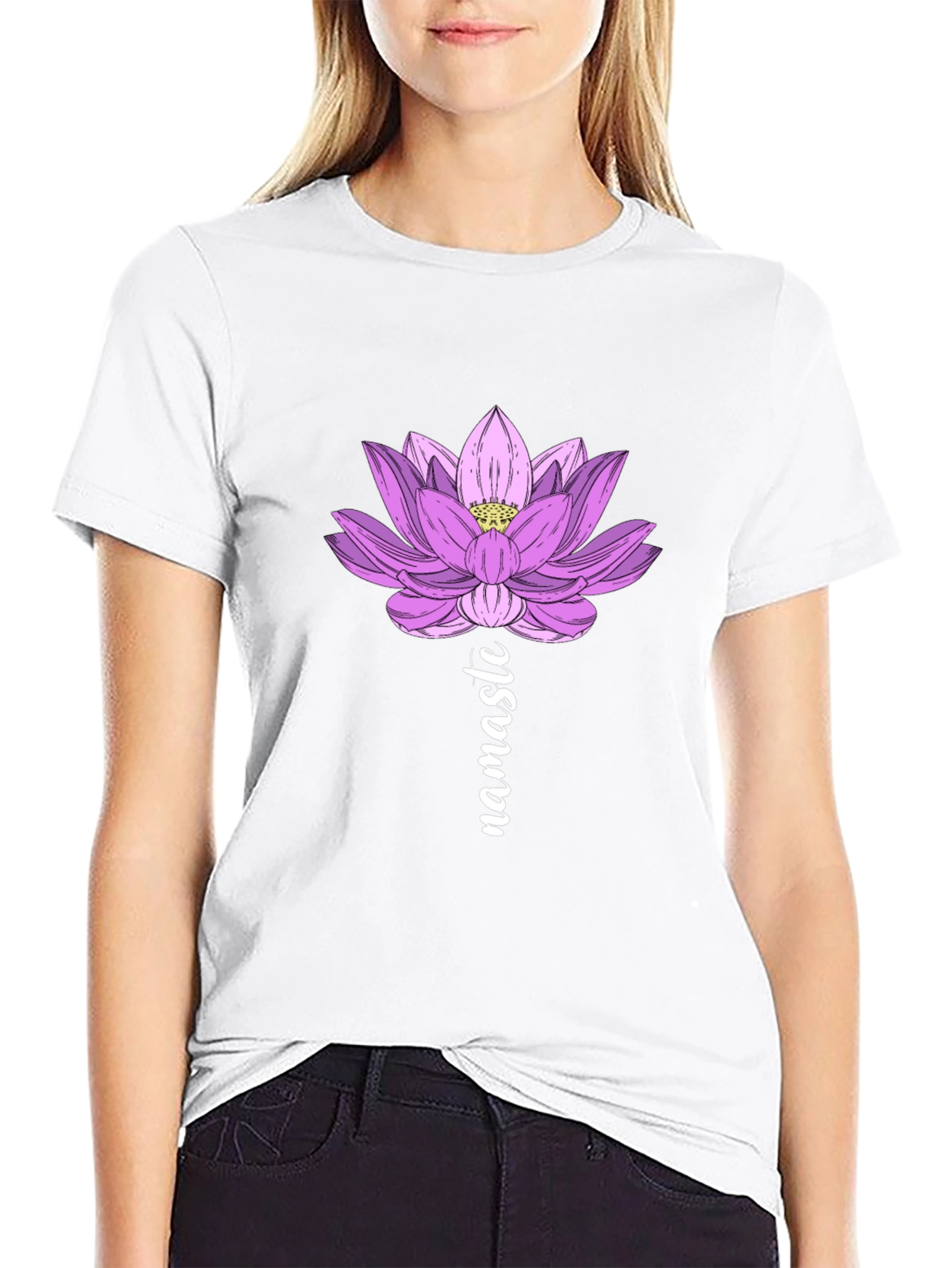 Lotus Namaste Graphic T-Shirt - Yoga Inspired Design