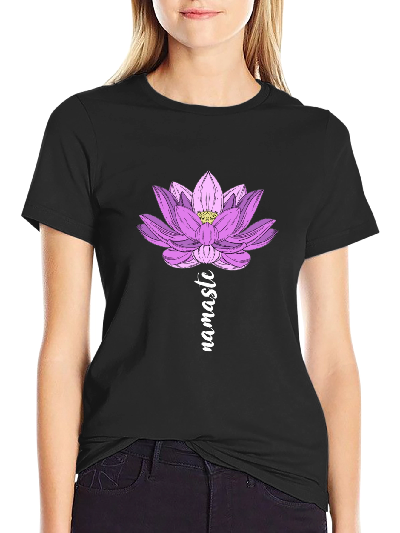 Lotus Namaste Graphic T-Shirt - Yoga Inspired Design