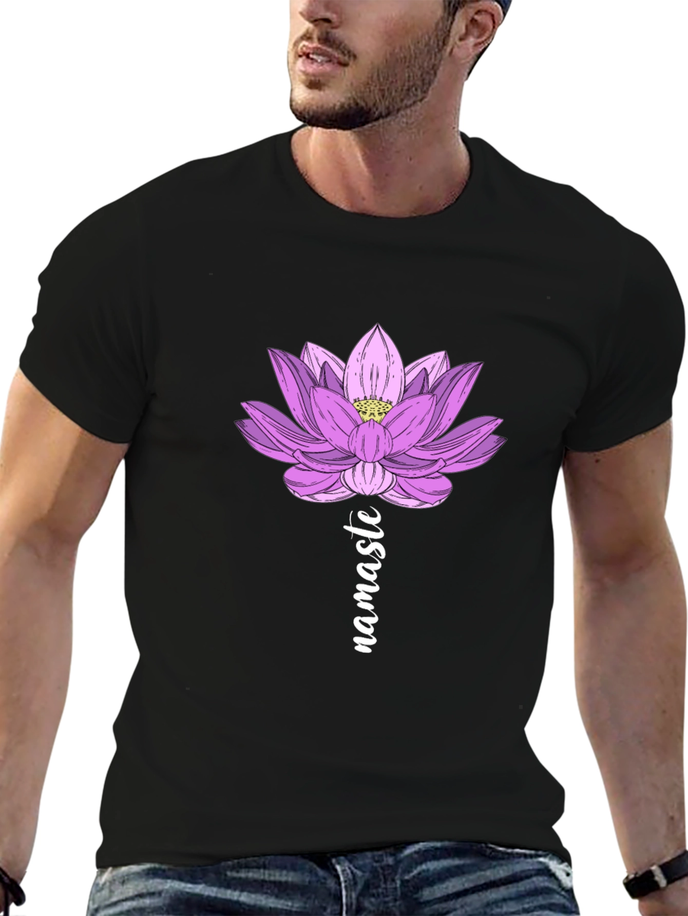 Lotus Namaste Graphic T-Shirt - Yoga Inspired Design