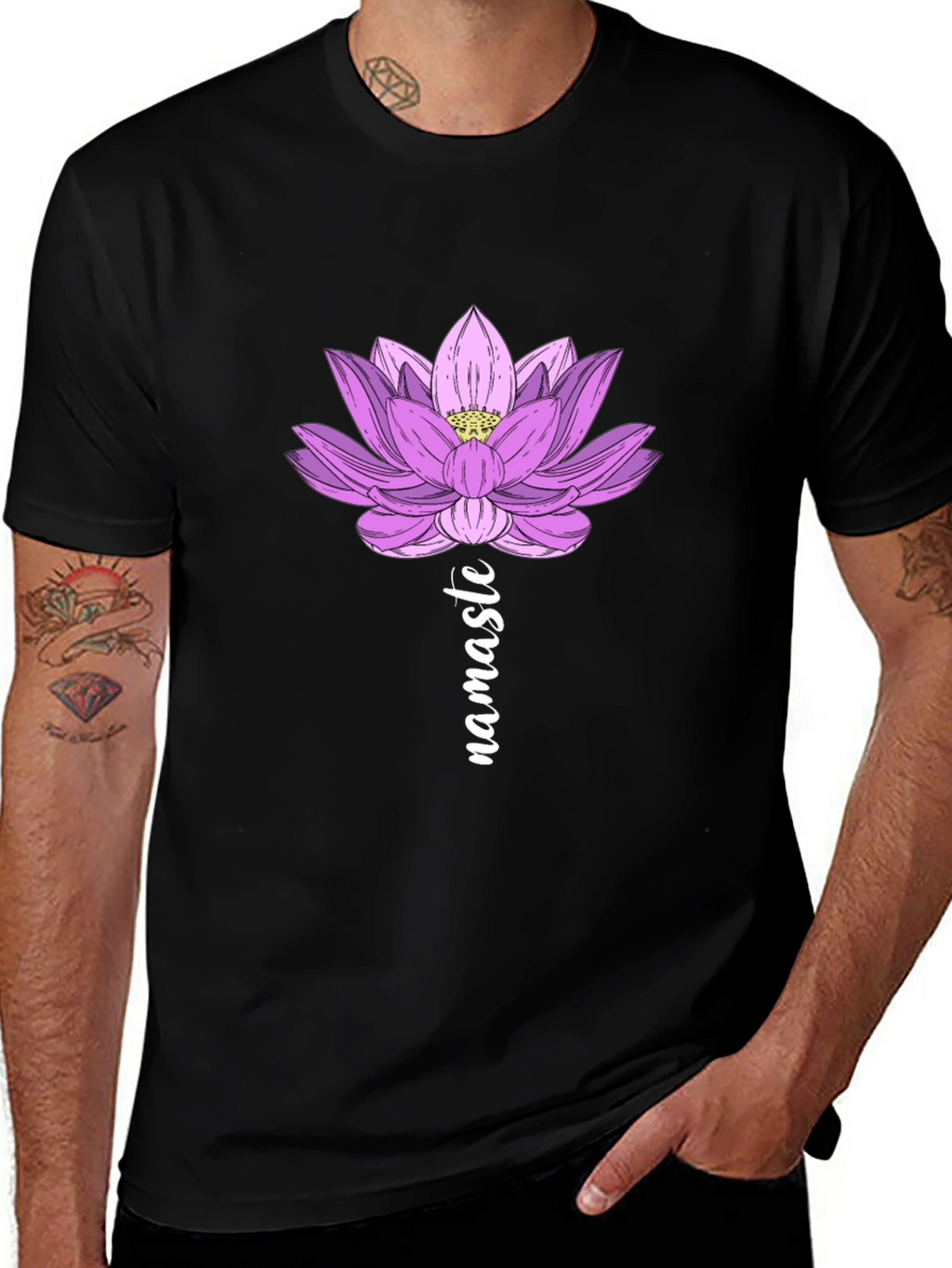 Lotus Namaste Graphic T-Shirt - Yoga Inspired Design