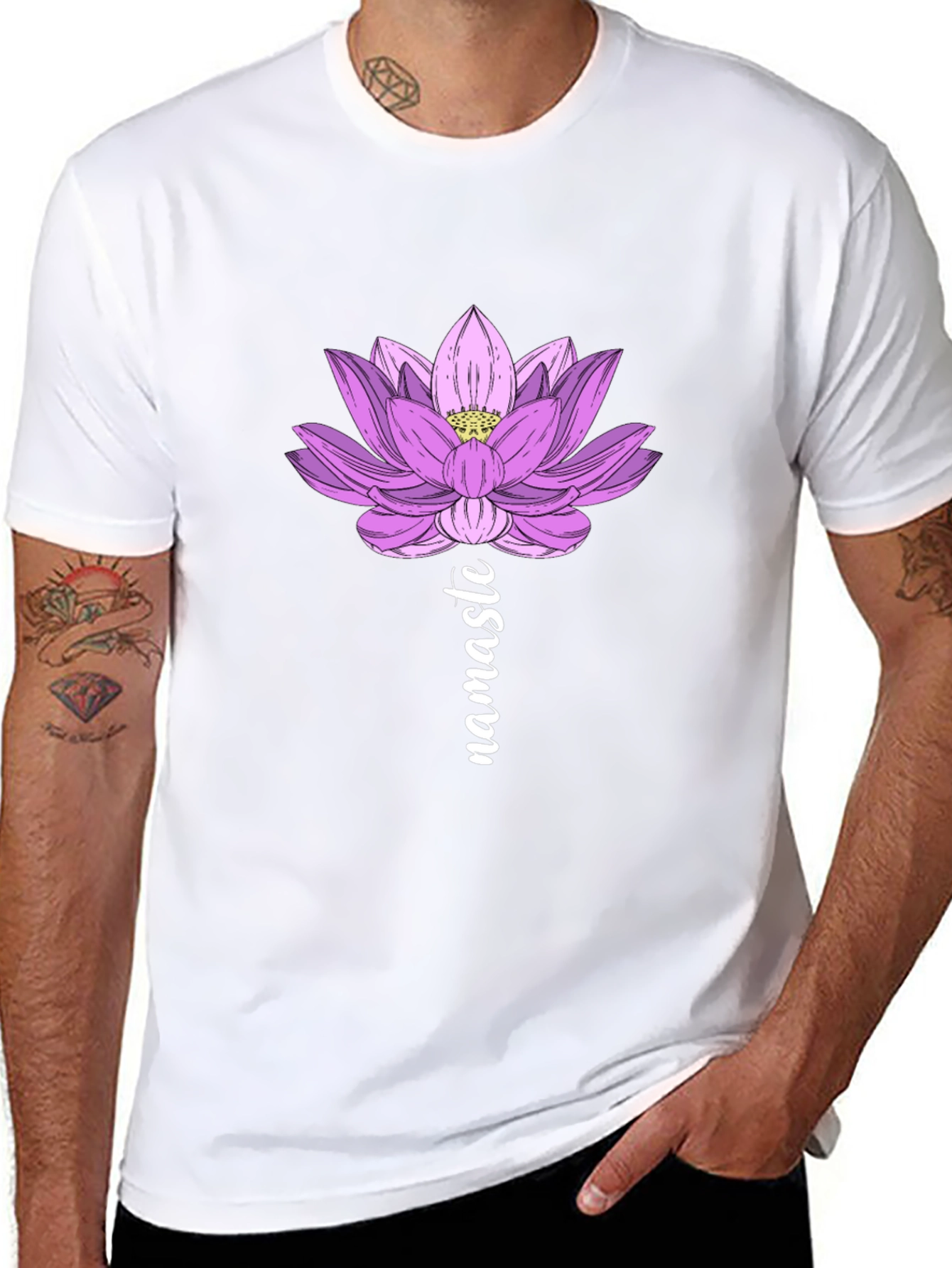 Lotus Namaste Graphic T-Shirt - Yoga Inspired Design