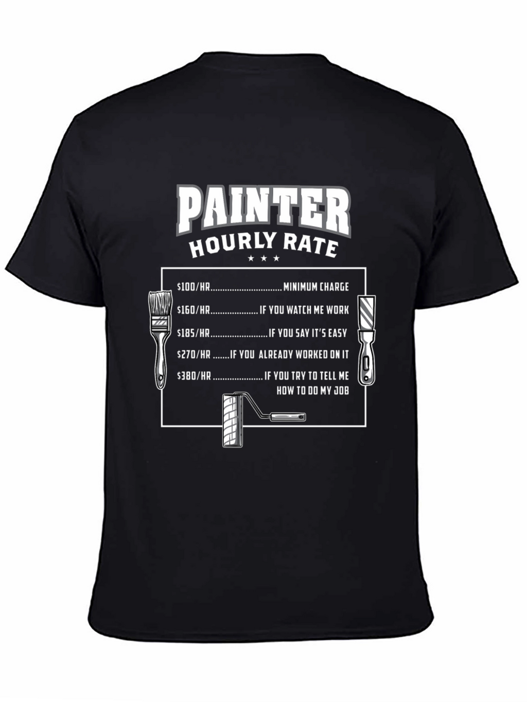 Painter Hourly Rate T-Shirt - Funny Painter Gift