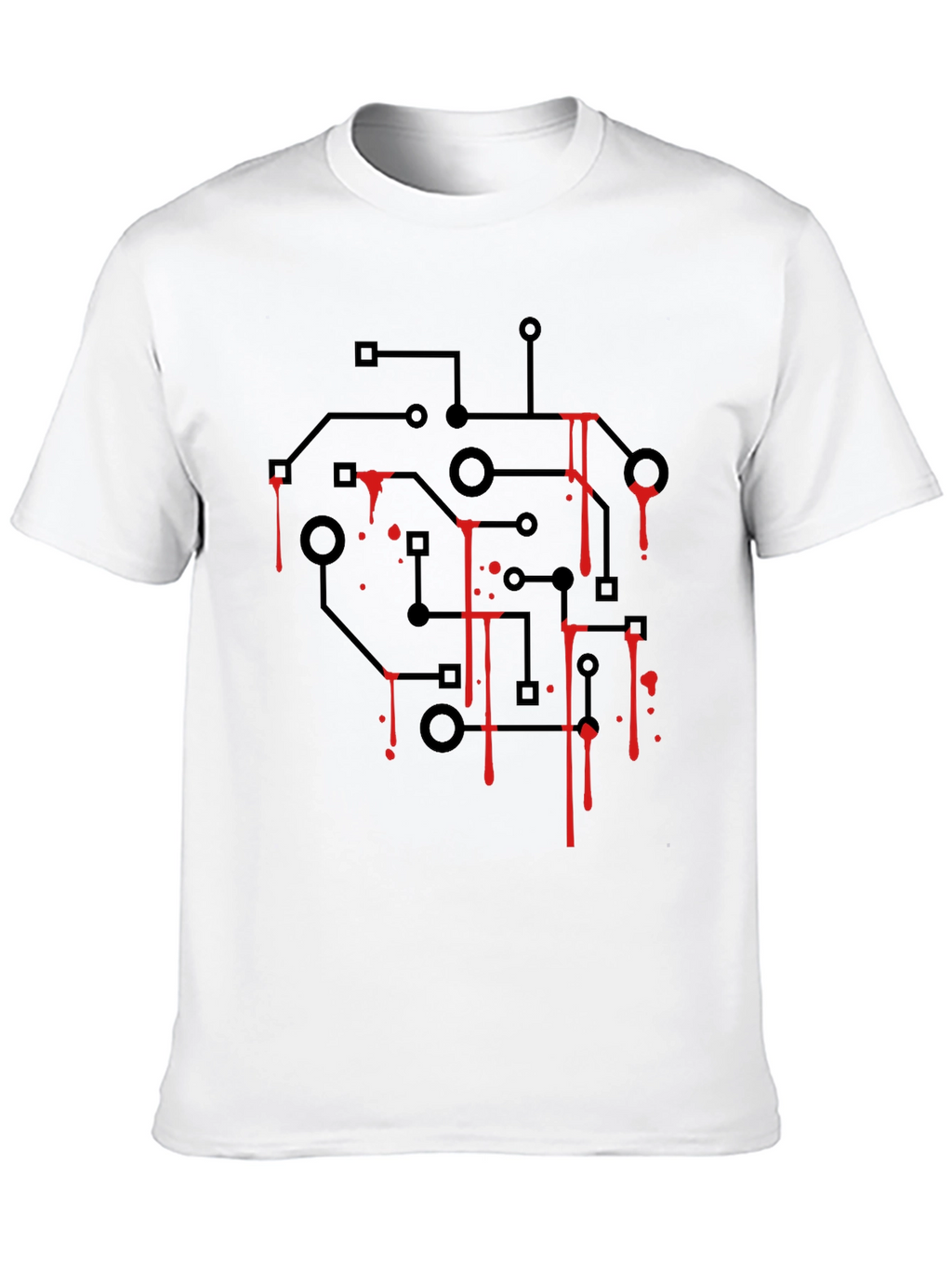 Circuit Board Bleed T-Shirt - Black Graphic Tee