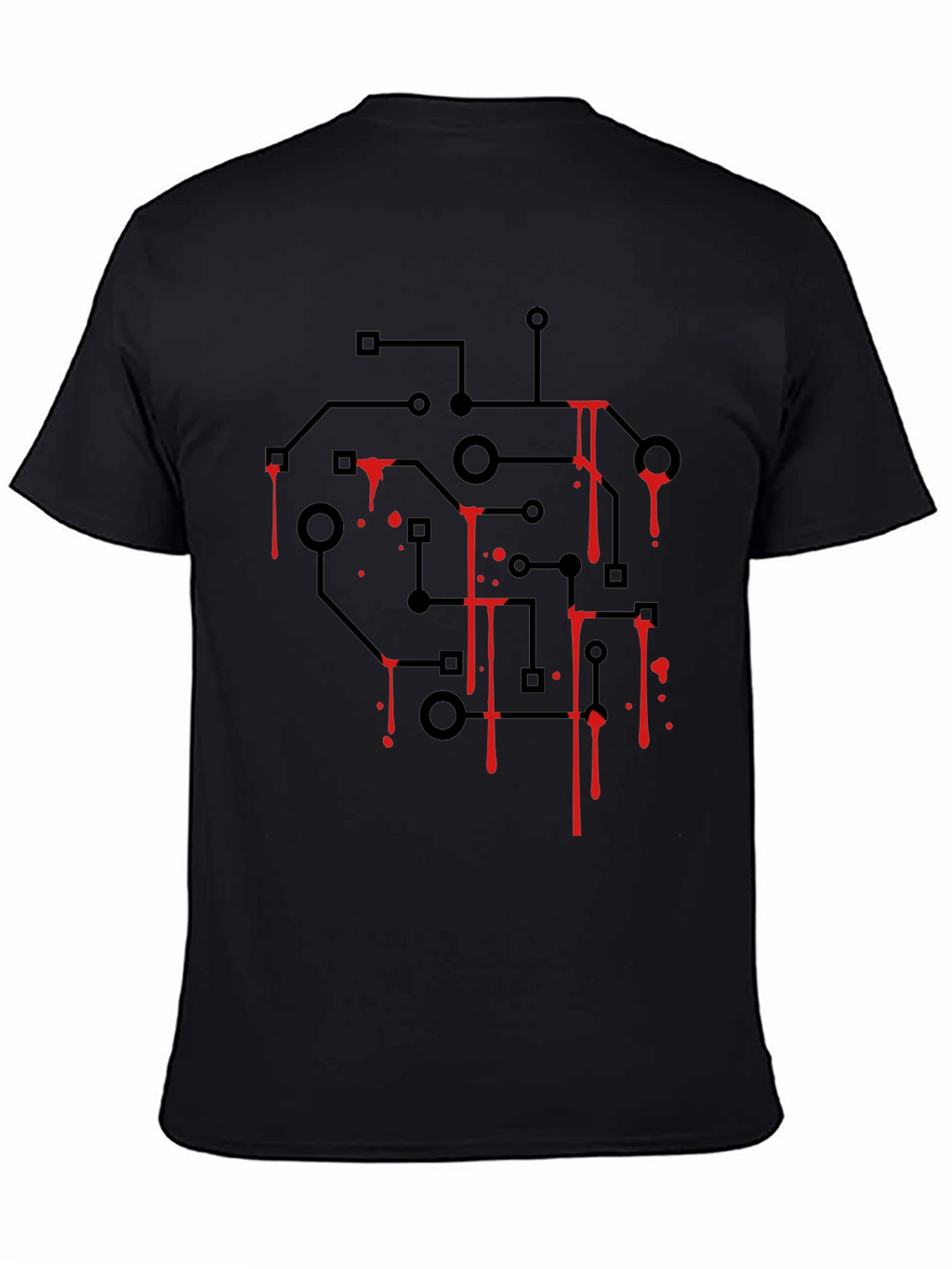 Circuit Board Bleed T-Shirt - Black Graphic Tee