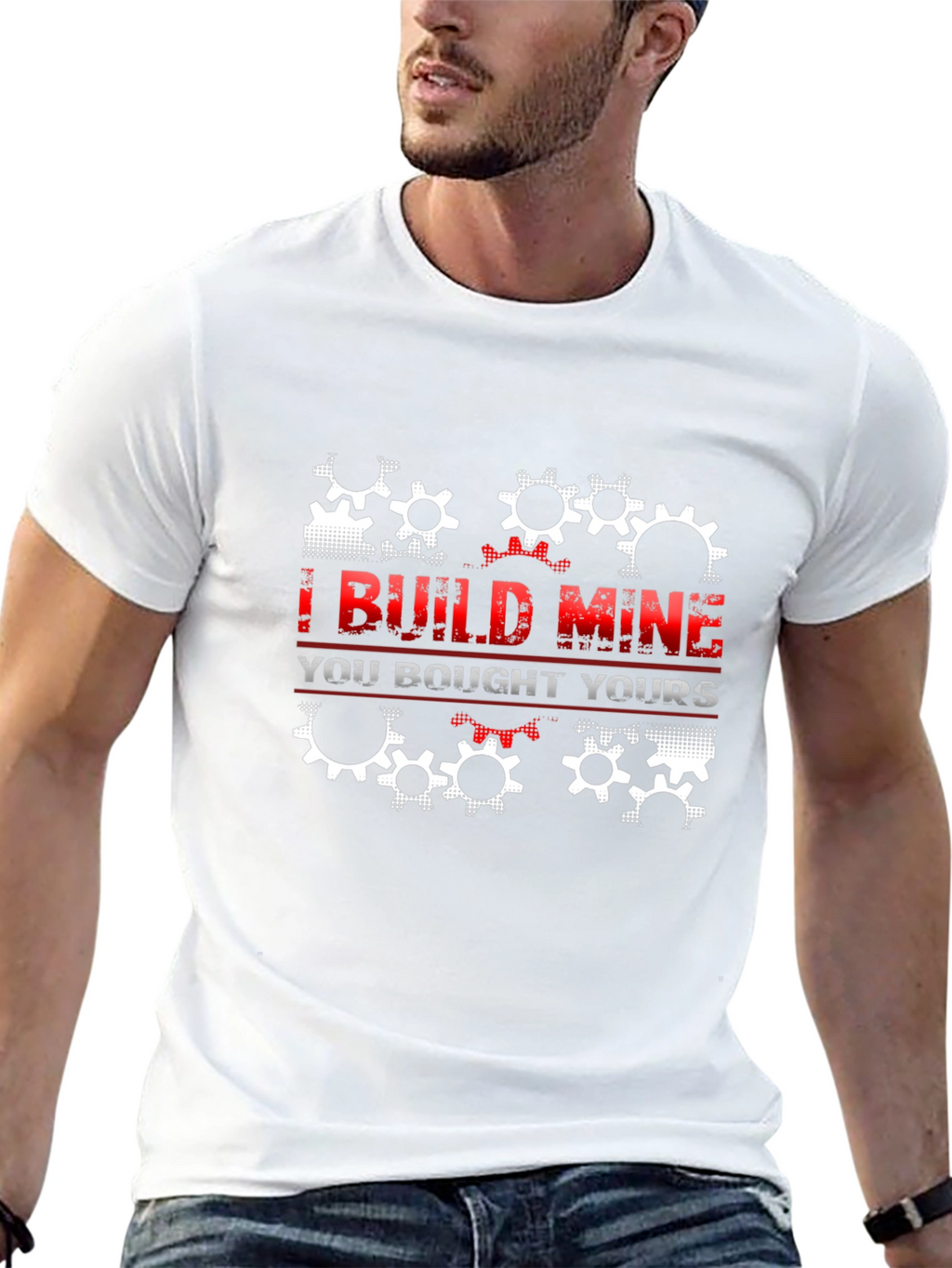 I Build Mine T-Shirt - Gear Design - Black