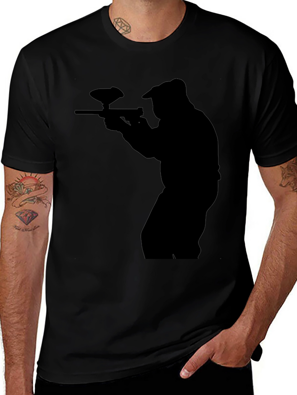 Paintball Silhouette Black T-Shirt