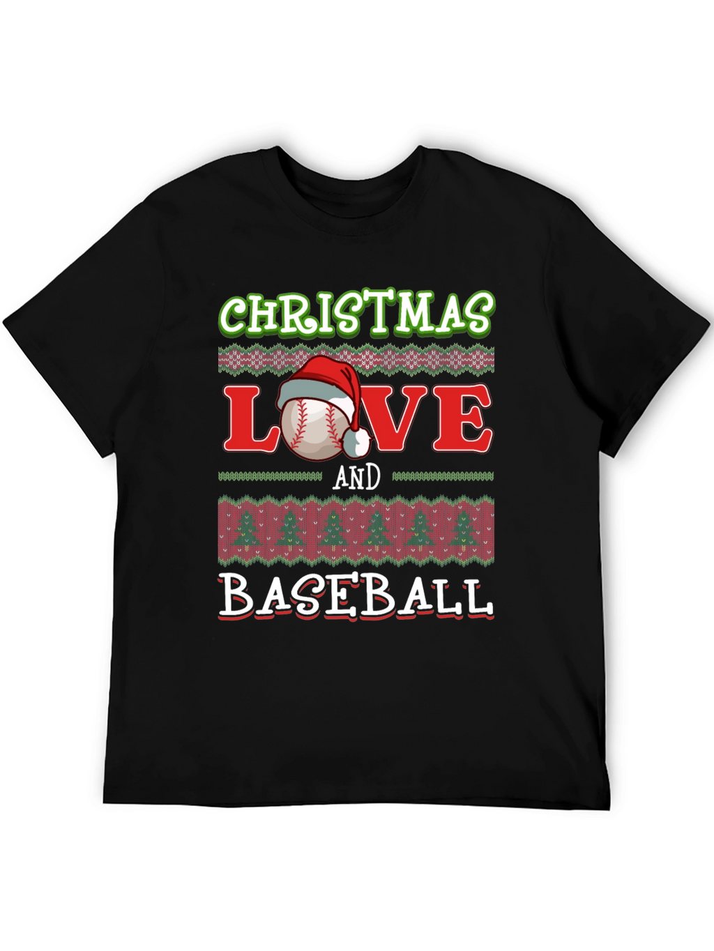 Christmas Love Baseball Holiday Graphic Tee