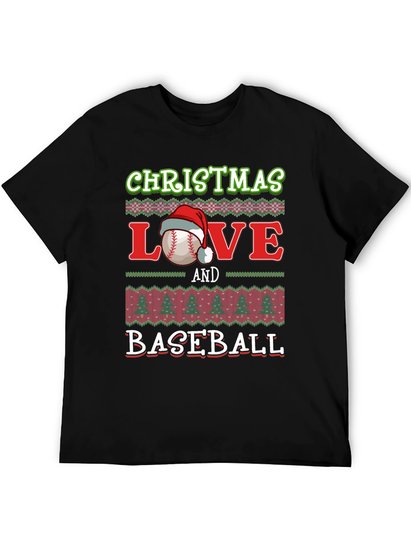 Christmas Love Baseball Holiday Graphic Tee
