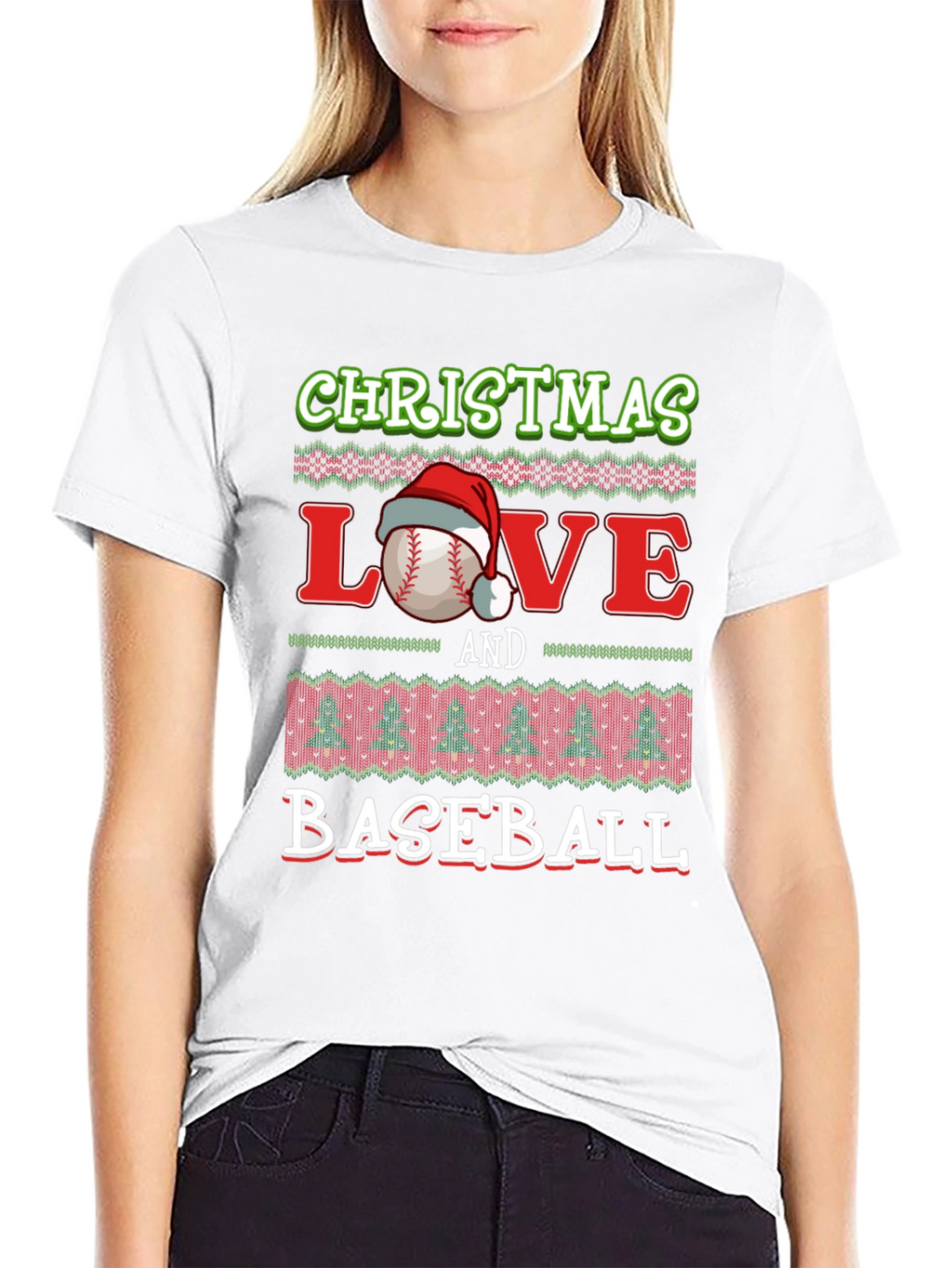 Christmas Love Baseball Holiday Graphic Tee