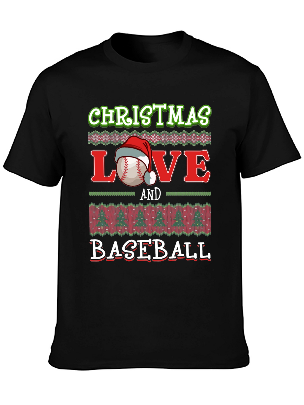 Christmas Love Baseball Holiday Graphic Tee