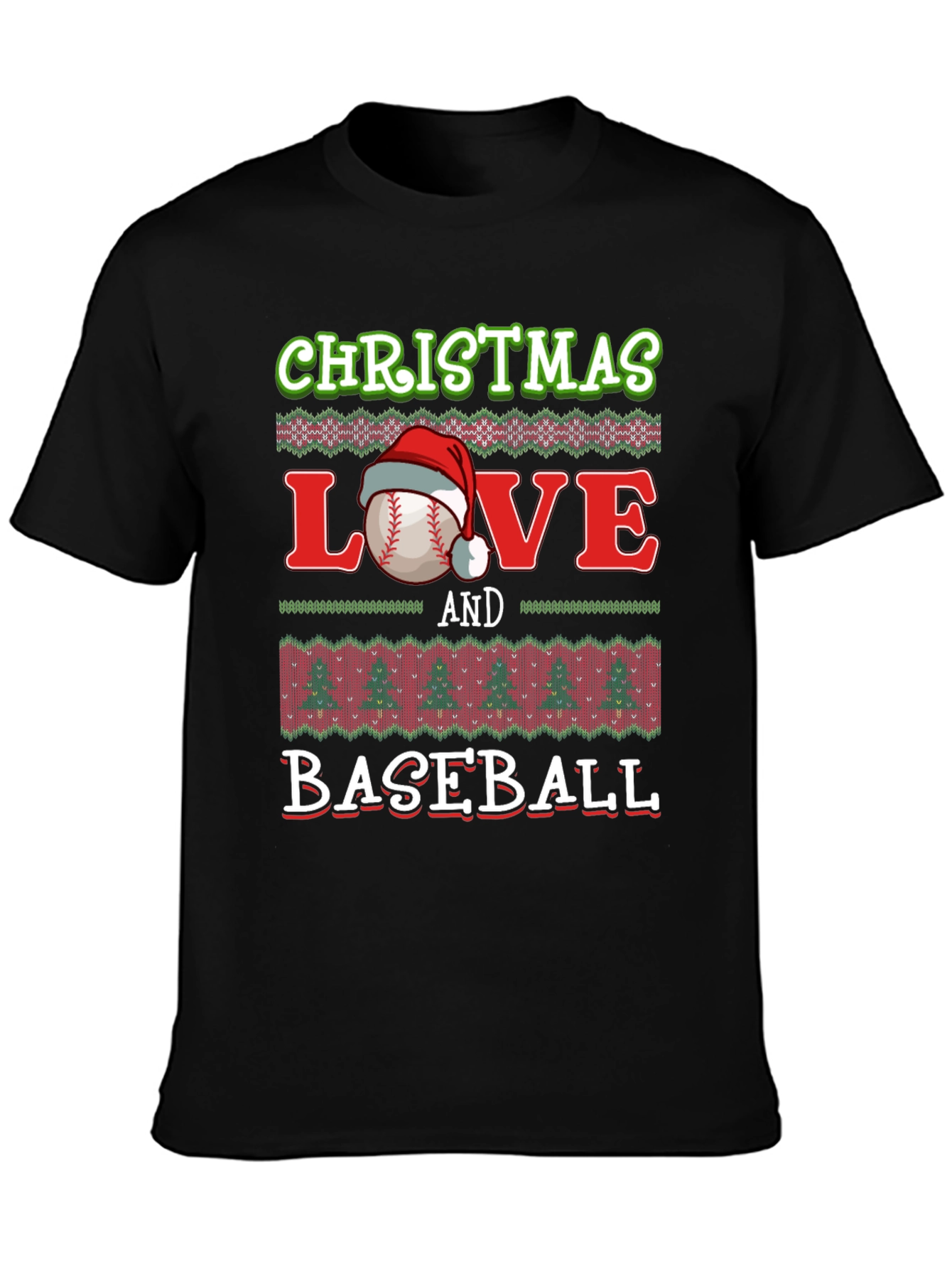 Christmas Love Baseball Holiday Graphic Tee