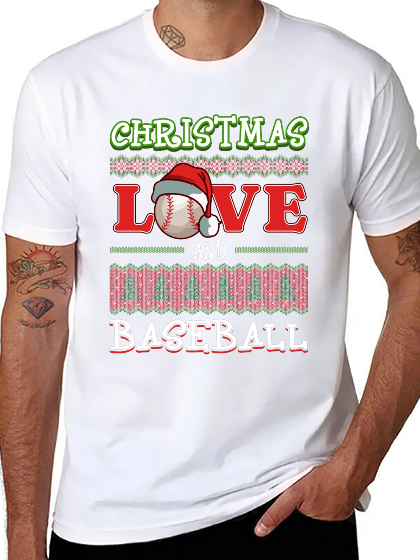 Christmas Love Baseball Holiday Graphic Tee