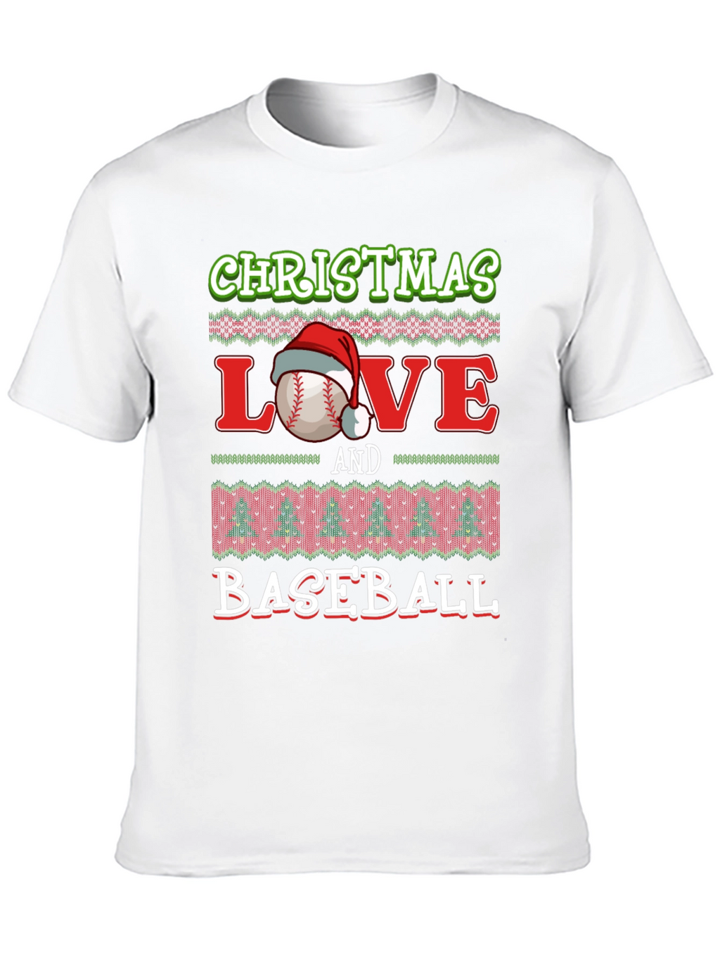 Christmas Love Baseball Holiday Graphic Tee