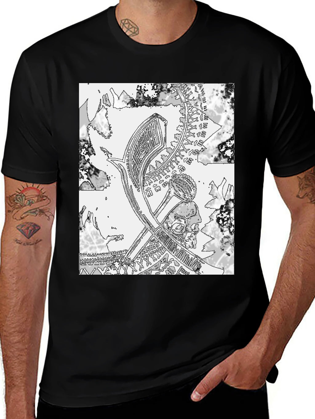 Monochrome Graphic Print Tee