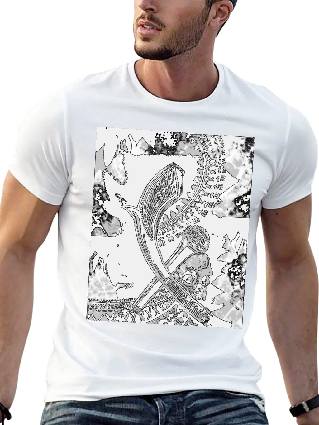 Monochrome Graphic Print Tee