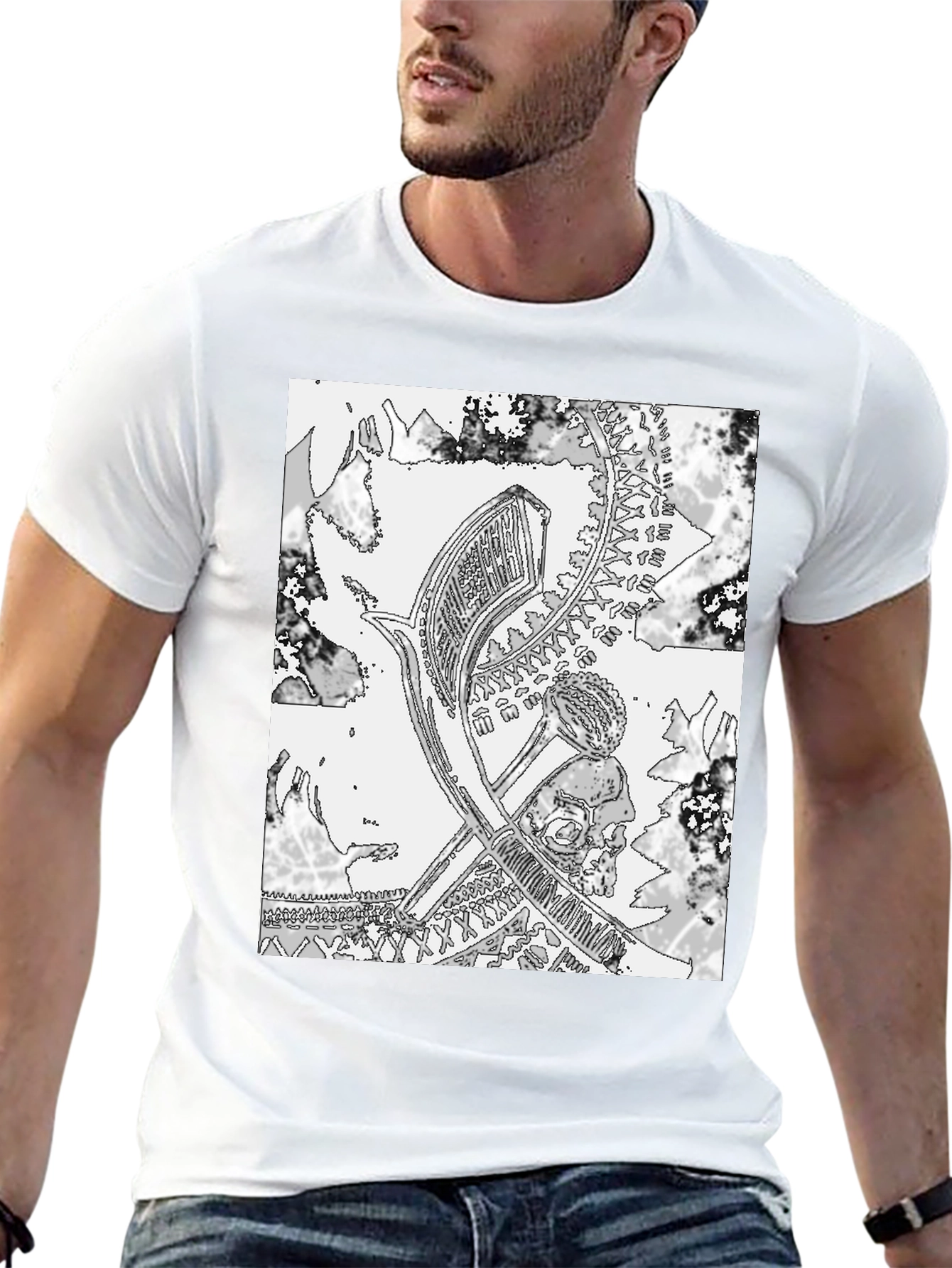 Monochrome Graphic Print Tee