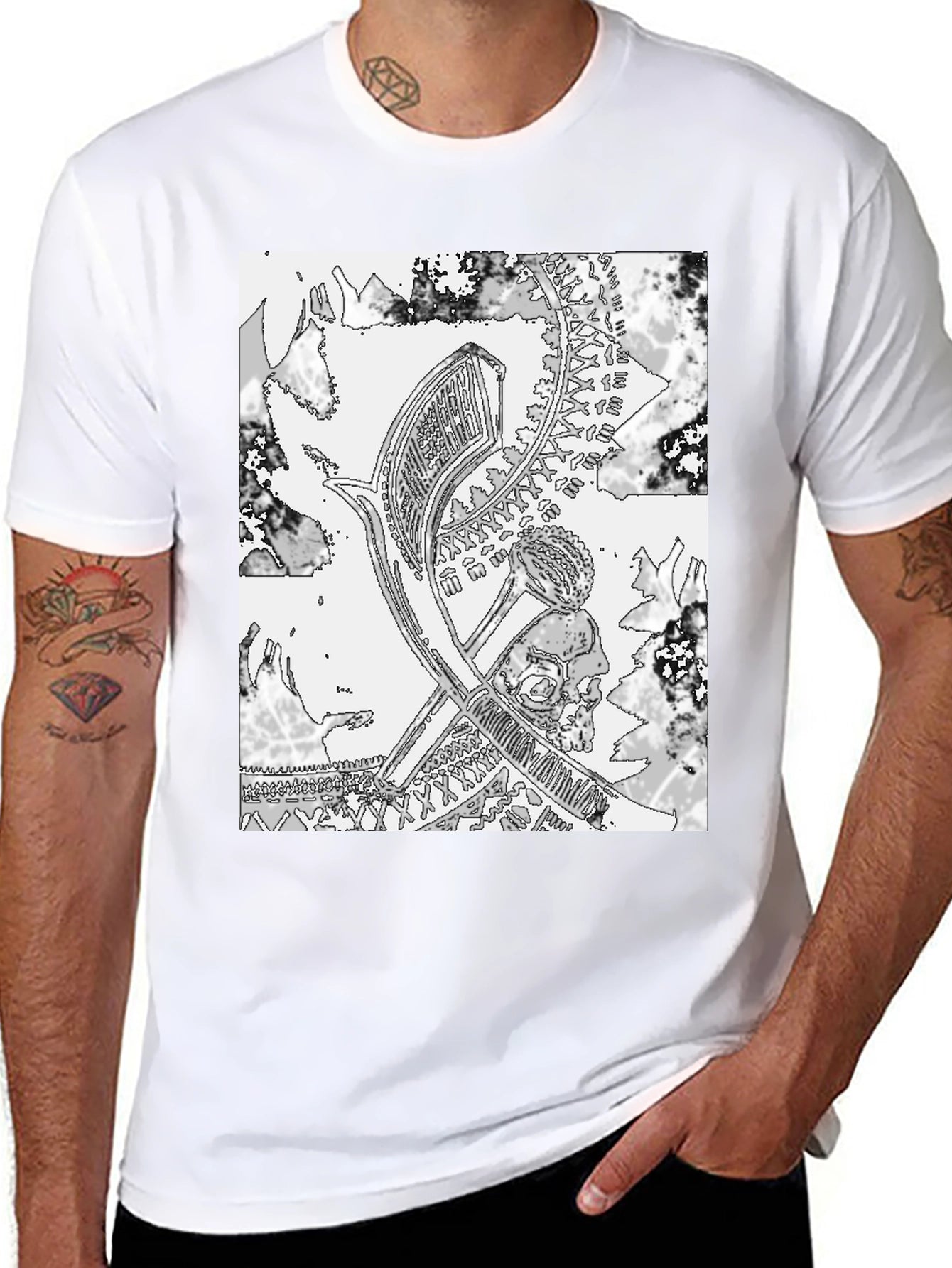 Monochrome Graphic Print Tee