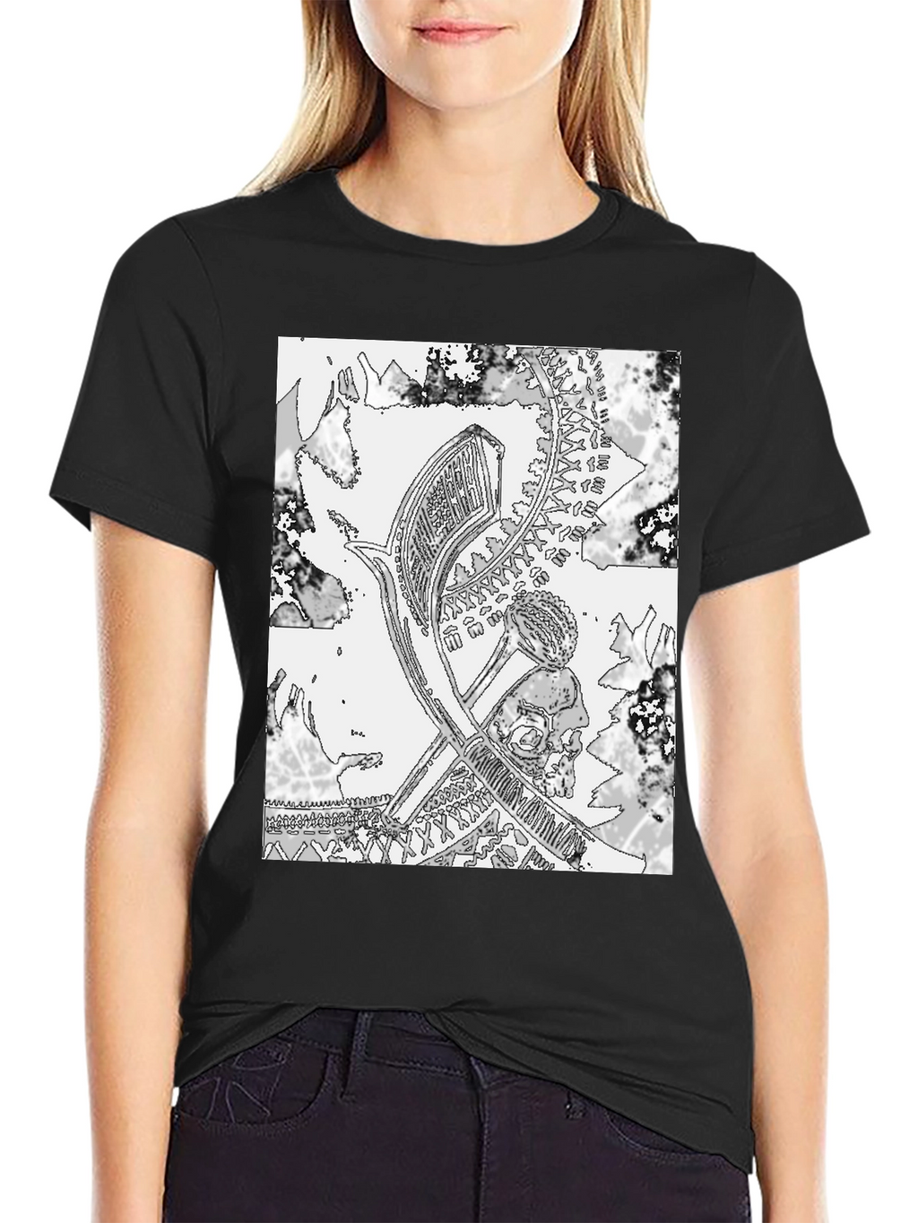 Monochrome Graphic Print Tee