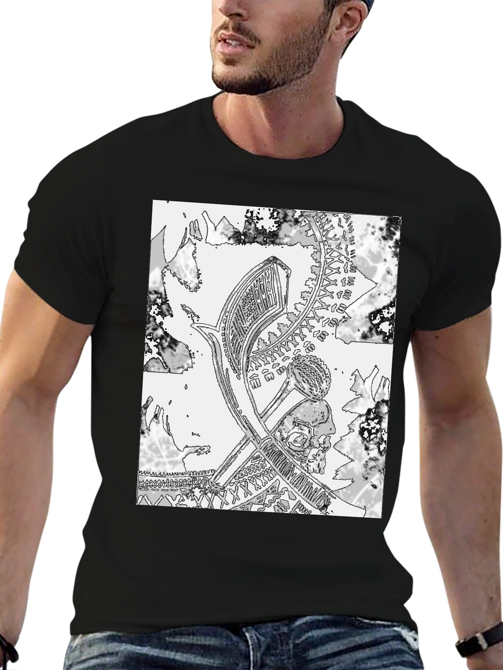 Monochrome Graphic Print Tee