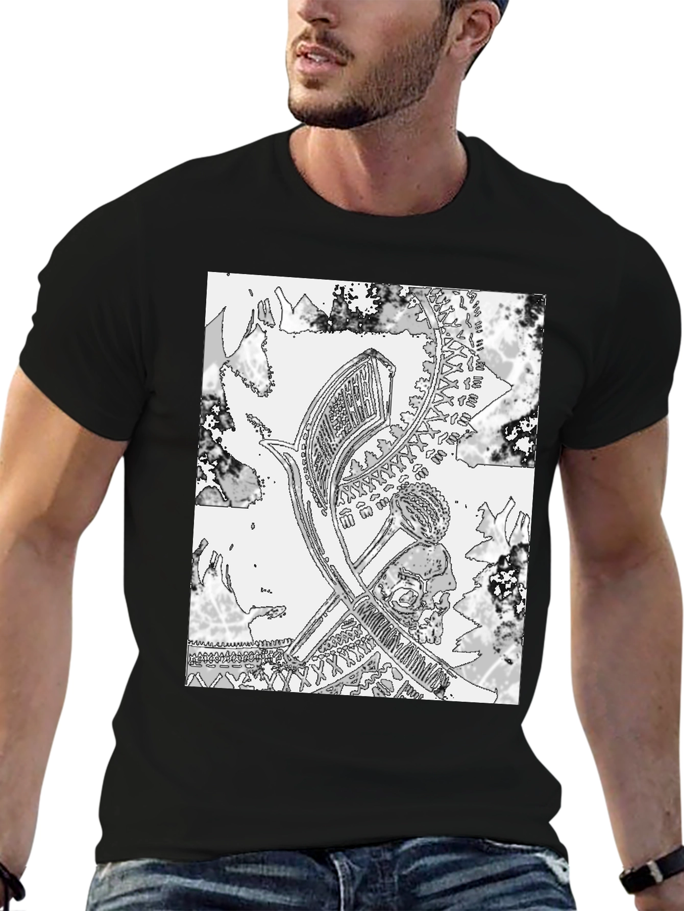 Monochrome Graphic Print Tee