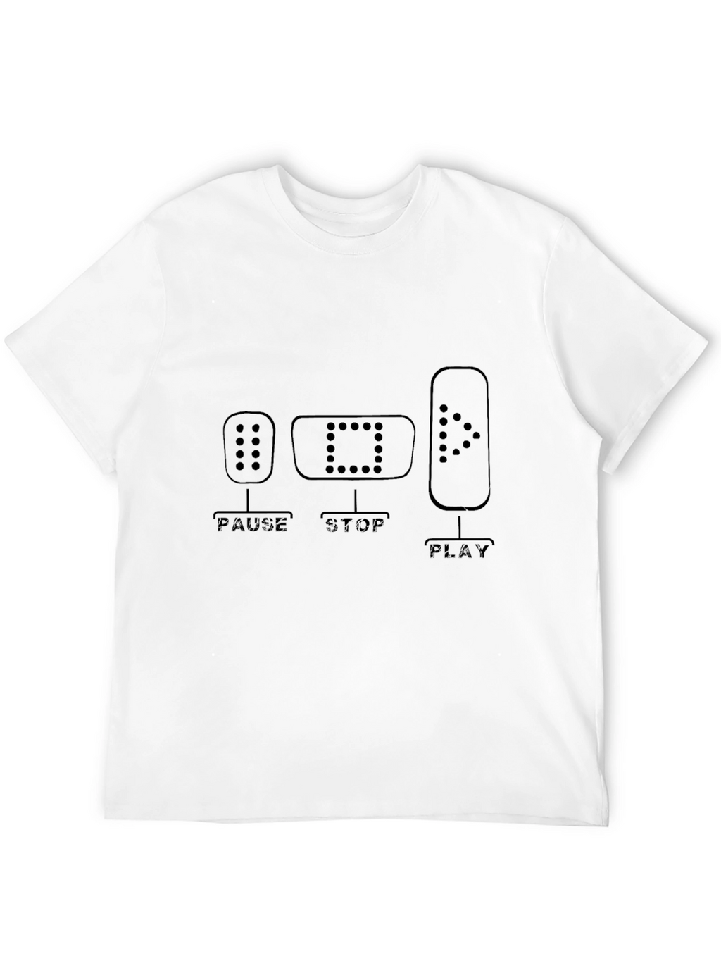 Pause Stop Play Graphic Tee - Music Lover Shirt