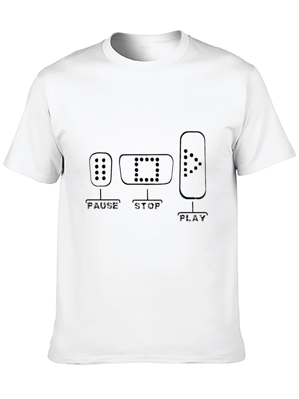 Pause Stop Play Graphic Tee - Music Lover Shirt