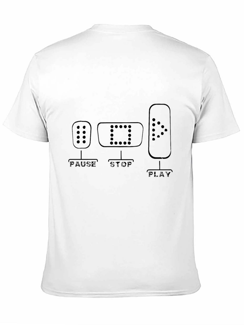 Pause Stop Play Graphic Tee - Music Lover Shirt