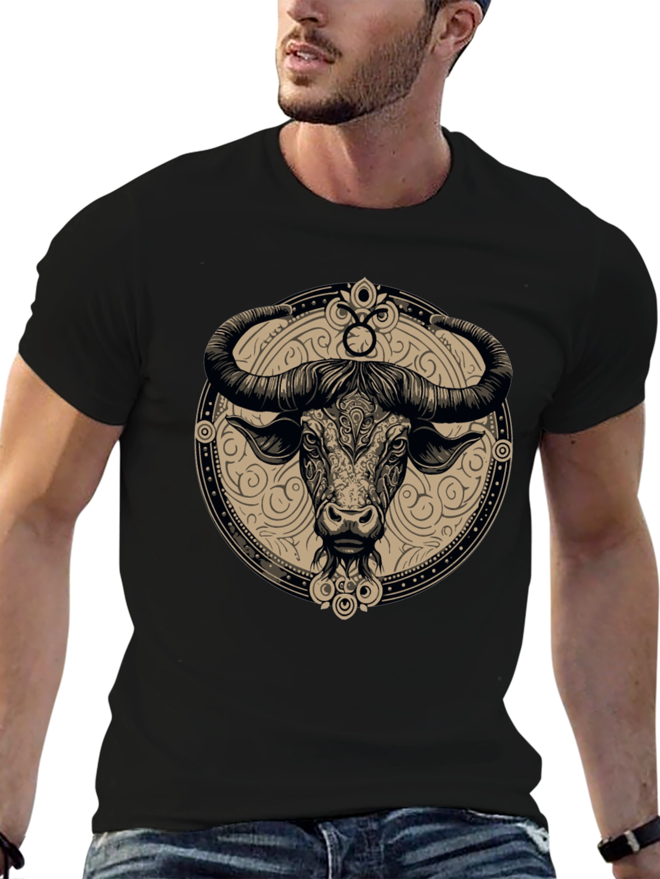 Taurus Zodiac Black T-Shirt