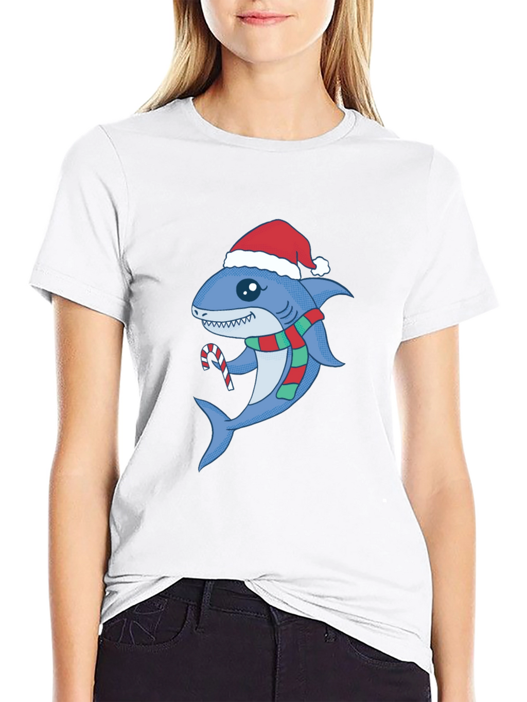 Festive Shark Tee - Christmas Holiday Apparel
