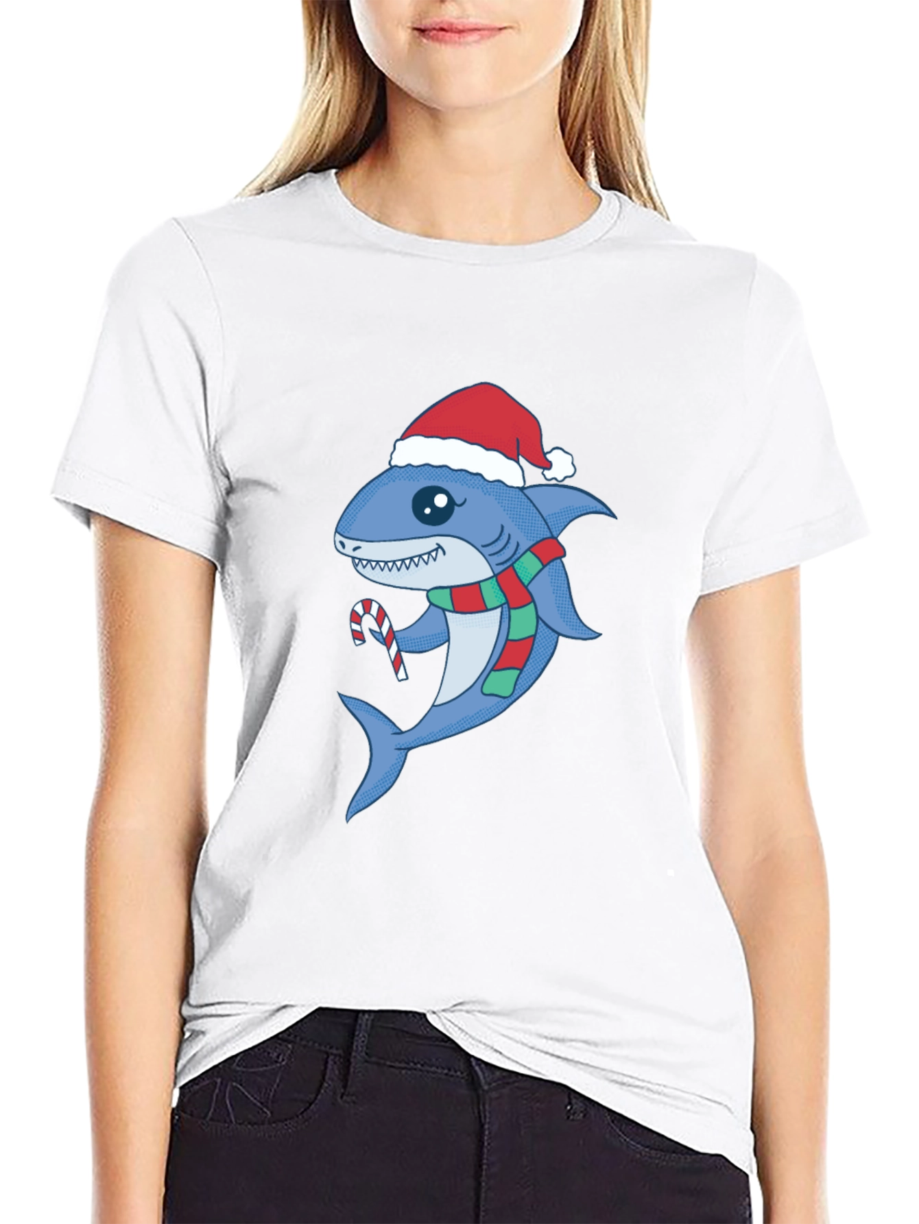 Festive Shark Tee - Christmas Holiday Apparel